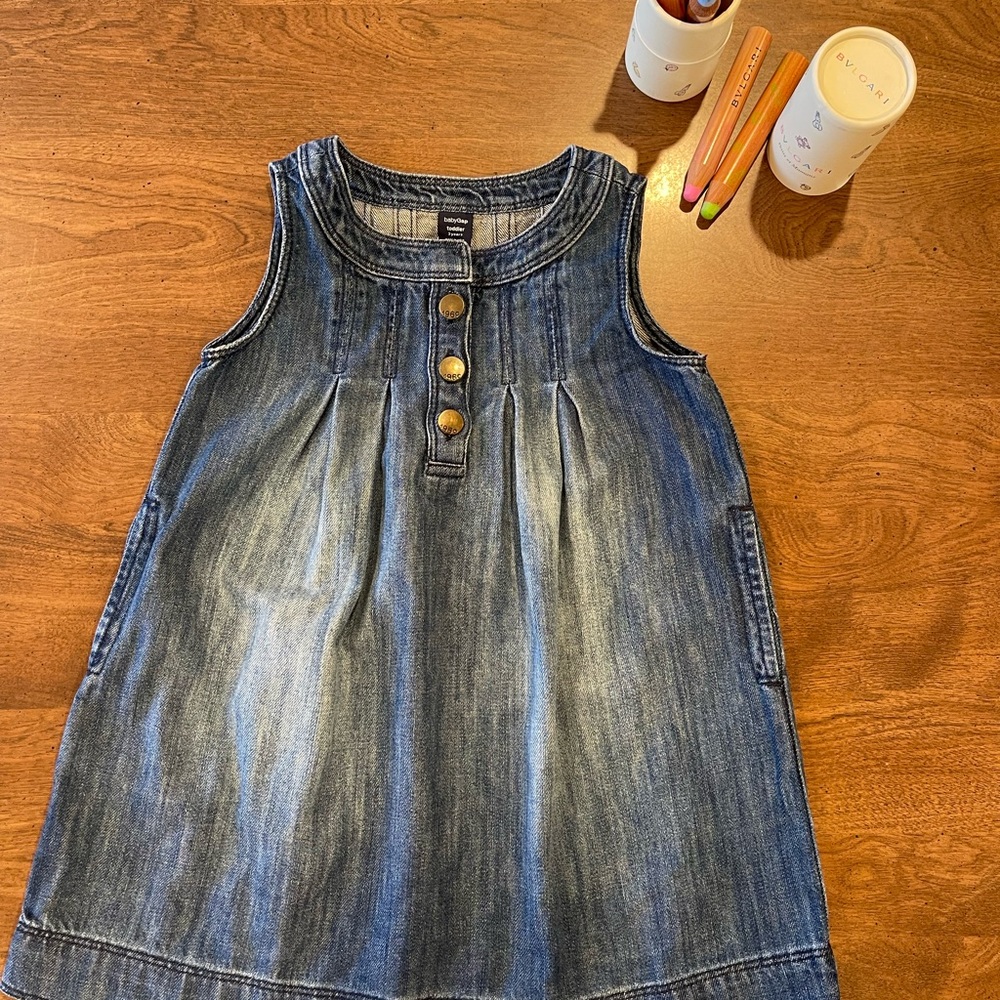 GAP Toddler Denim Dress with Brass Buttons